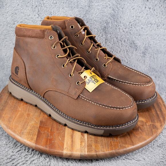 NIB Carhartt FM5210-M Millbrook Brown Steel Toe Waterproof 5In Moc Toe Boot 13 M - Picture 1 of 5